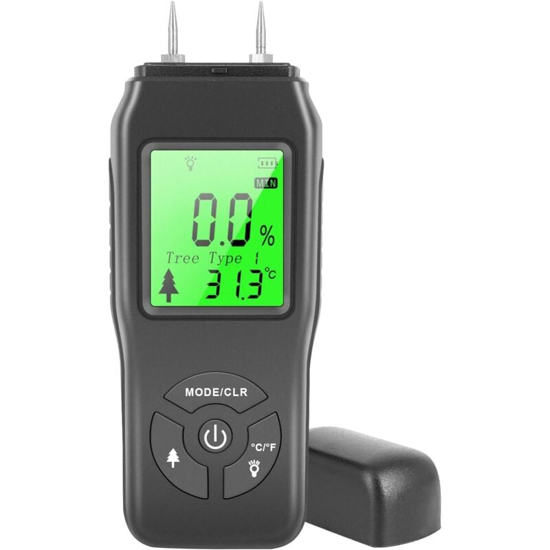 Holzfeuchtemessgerät – Präzise Holzfeuchteprüfung – Digitaler Wasserlecktester für Brennholz