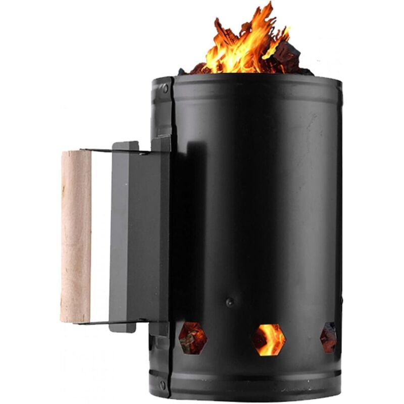 Holzkohle-Anzündkamin für BBQ, Holzkohlegrill, Briketts, Holzkohle-Anzündkamin zum Grillen, Kochen im Freien, Zubehör für Holzkohlekanister