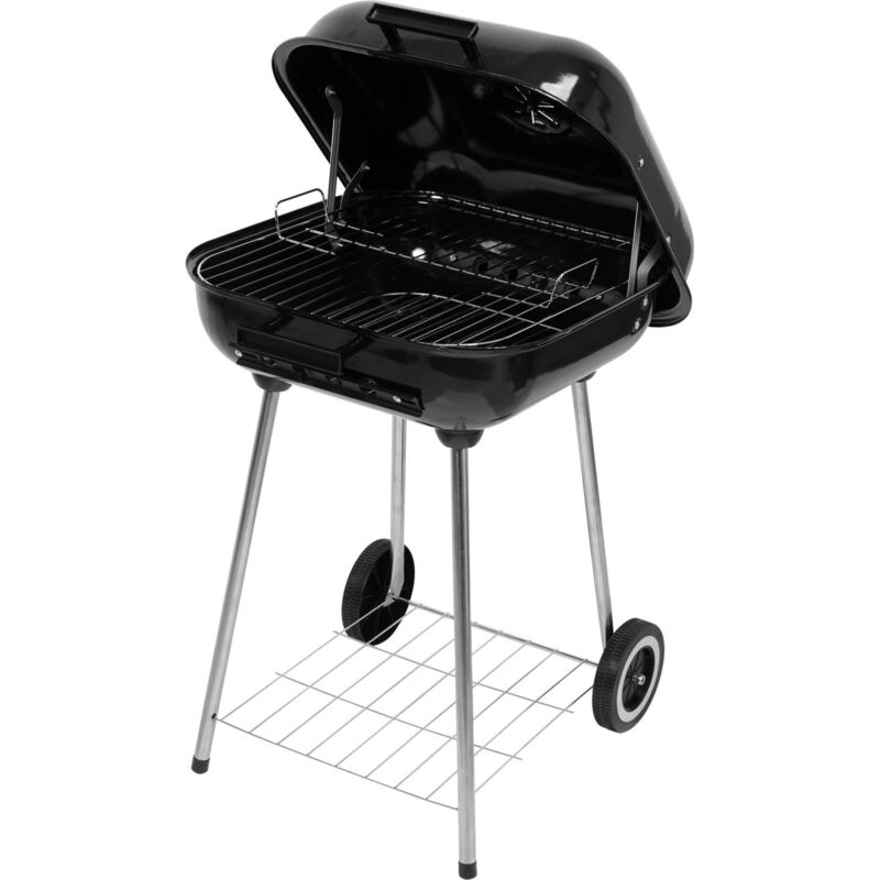 Holzkohlegrill 45x40 cm mit Deckel, Campinggrill
