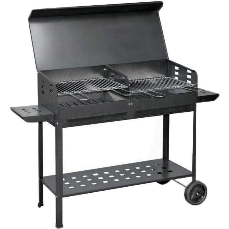 Holzkohlegrill bbq Kocher Doppelgrill 40 x 100 cm