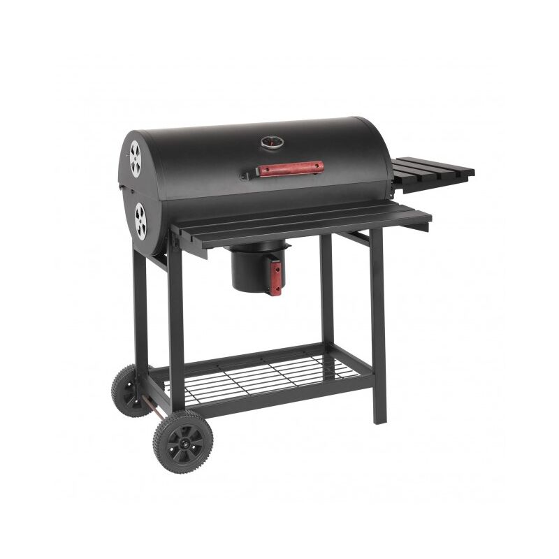 Holzkohlegrill 113 x 70 x 97,5 cm aus schwarz lackiertem Stahl - Teramo