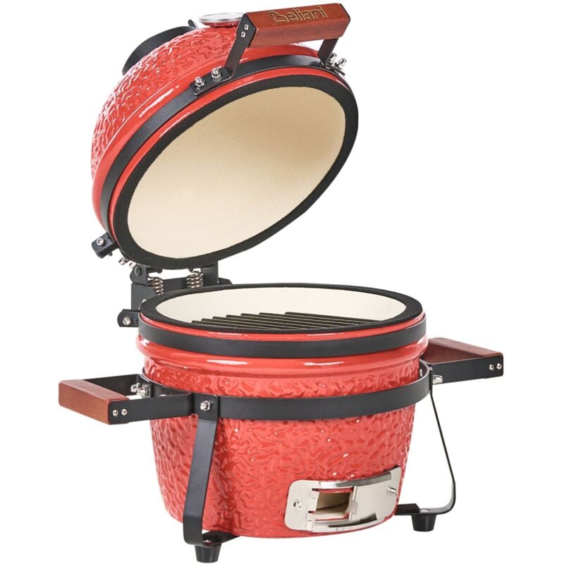 Mini-Holzkohlegrill KAMADO Keramik Rot