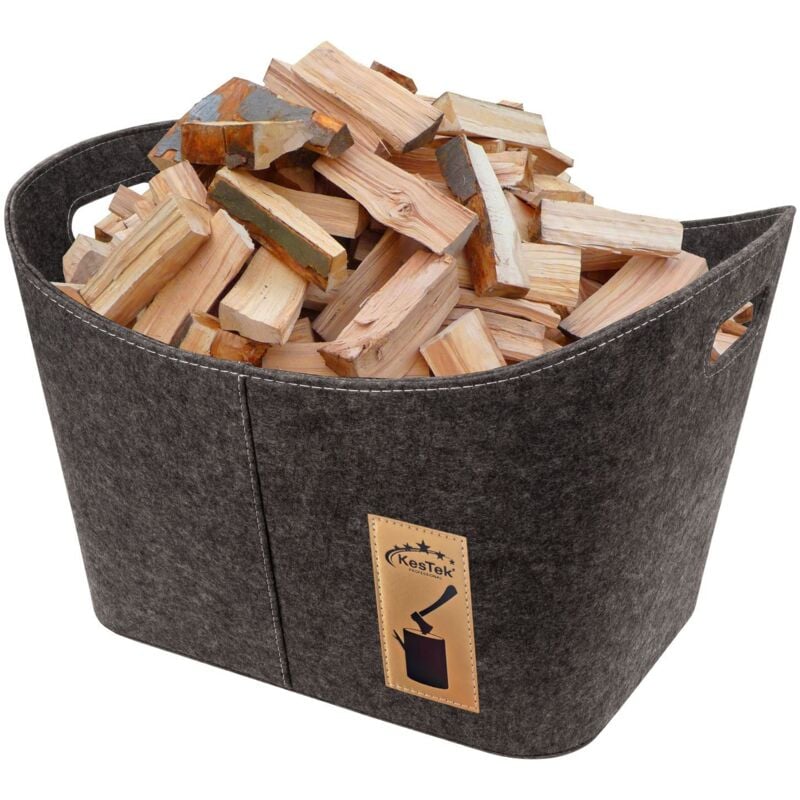 Kestek - Holzkorb Filzkorb Nepal anthrazit 550x405x355 mm Kaminholzkorb Brennholz