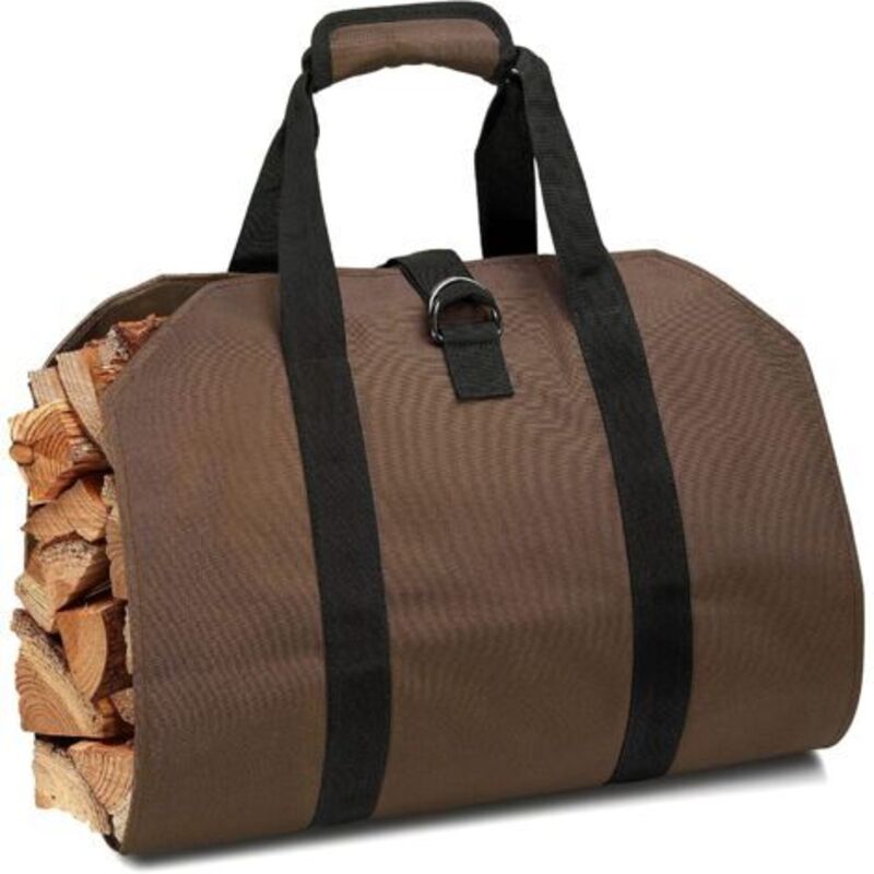 Holzkorb und Holzsack, Brennholz, Holzhalter, Kaminplane, extra großer Holztragesack, Brennholzträger, Holzkörbe