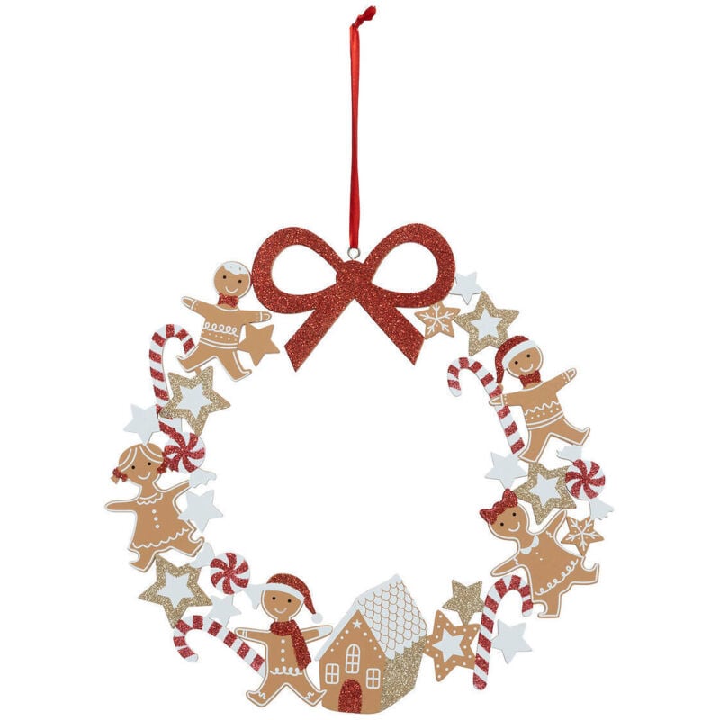 Weihnachtskranz aus Holz mit Lebkuchen, Ø 33 cm