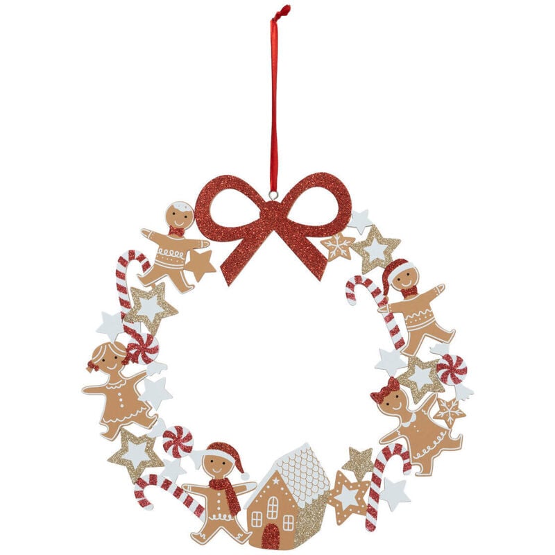 Weihnachtskranz aus Holz mit Lebkuchen, Ø 33 cm