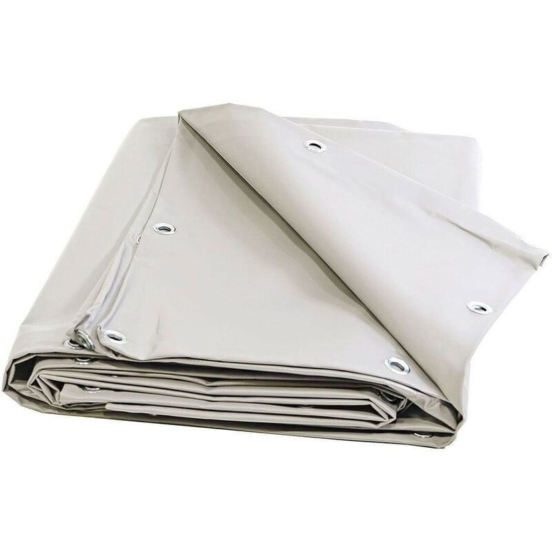 Holzplane 3x5m Weiß - 10 Jahre Garantie Tecplast XP640BO - Wasserdichte Abdeckplane für Brennholz - Made in France