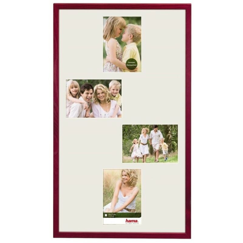 Holzrahmen-Galerie Giulia 4x 10x15m 61x35cm Burgund