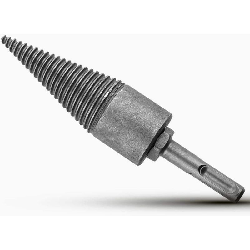 Holzspaltbohrer für Brennholz, robuste Kegelbohrer zum Holzspalten, Kegelbohrer mit Schraubgewinde für Handbohrmaschinen (Rundschaft)