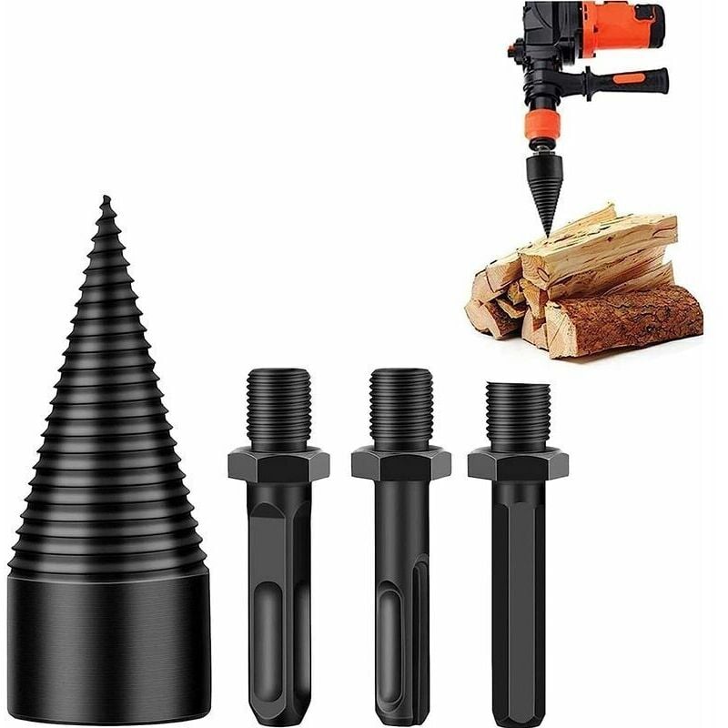 Holzspalter, Holzspalter, sicherer Bohrholzspalter, Holzspalter, Holzspalter zum Holzspalten, Holzbohrer für Brennholzmaschine 45 mm (Sechskant +