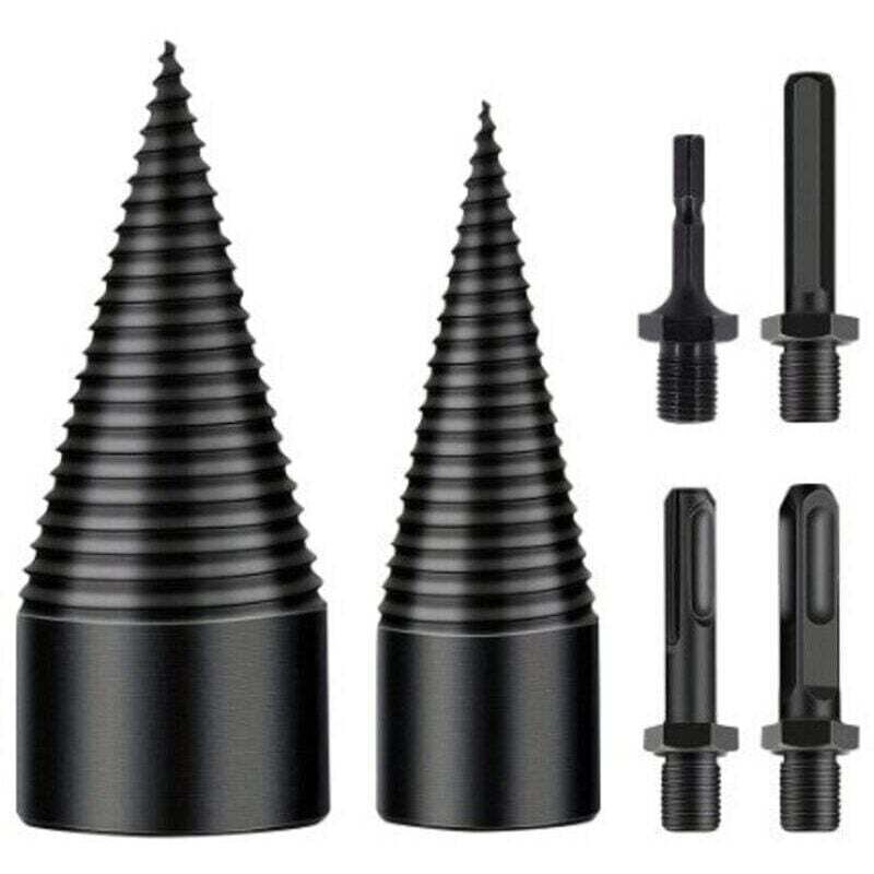 Holzspalter, XU, 32 mm + 42 mm, konischer Spalter mit 4 Griffen, Holzspalter, konischer Holzspalter, Holzspalterbohrer für elektrische Bohrmaschinen