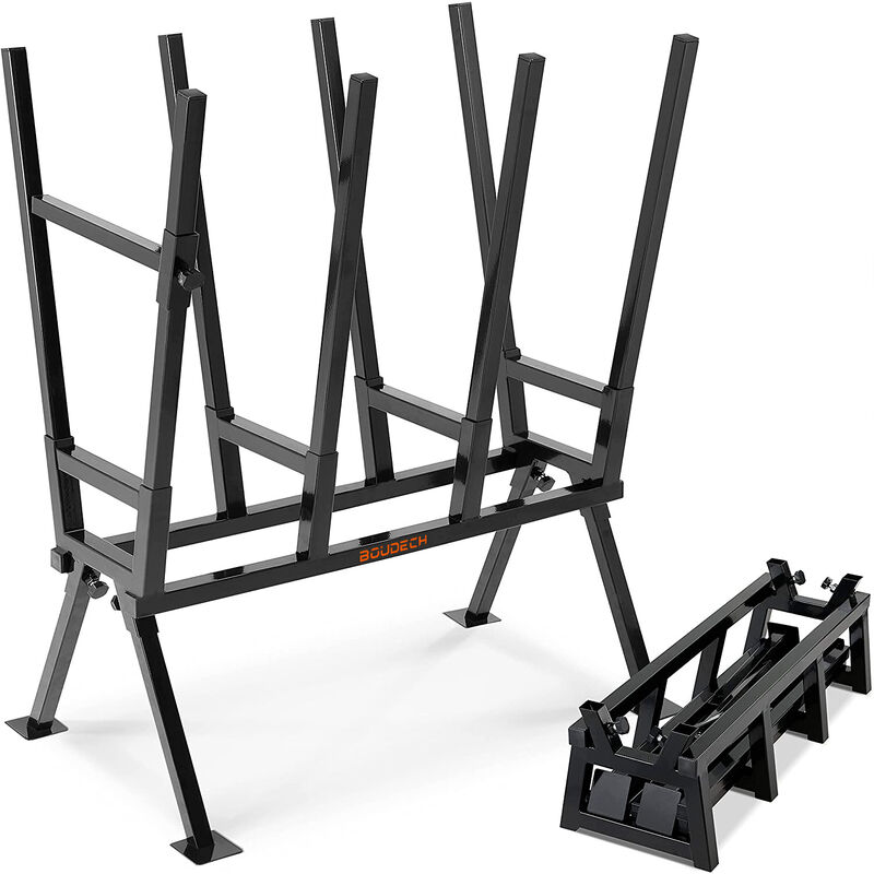 Zusammenklappbarer und platzsparender St�nder f�r Holzf�ller und Scheithalter. St�nder f�r Hand- und Kettens�genholzf�llung.