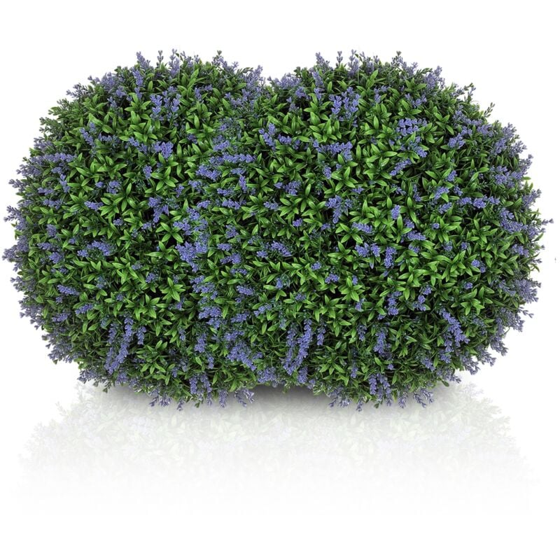 2er-Set Künstlicher Lavendel, 42 cm Zimmerpflanze, Kunstpflanze in Kugelform, große Dekorative Kunstblumen für Zuhause, Büro, Flur, Garten,