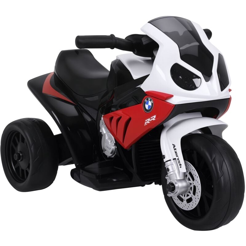 BMW - homcom Elektro Kindermotorrad S1000RR Elektromotorrad mit Musik, Scheinwerfer, Kinder Elektro Motorrad für Kinder von 18-36 Monaten Rot