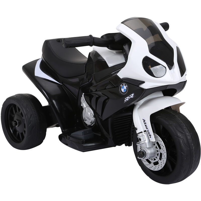 Homcom - Elektro Kindermotorrad bmw S1000RR Elektromotorrad mit Musik, Scheinwerfer, Kinder Elektro Motorrad für Kinder von 18-36 Monaten Schwarz