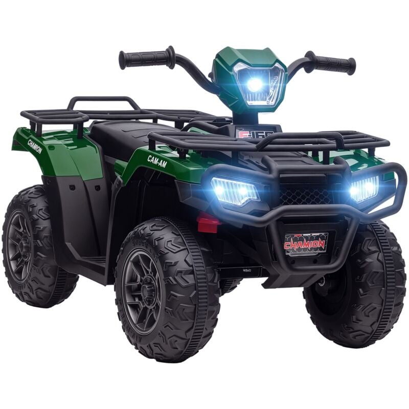 Homcom - Kinder Quad Elektro 12V Kinderquad mit Vorwärts-, Rückwärtsfunktion, Musik, MP3, LED-Scheinwerfer Elektro-Quad für Kinder 3-5 Jahre Grün