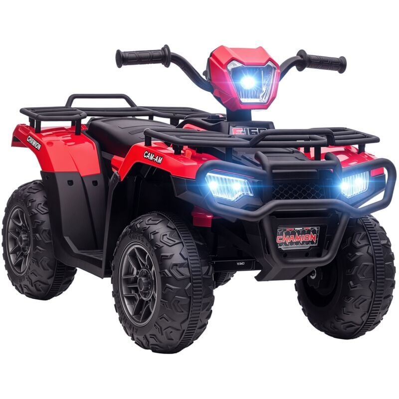 Homcom - Kinder Quad Elektro 12V Kinderquad mit Vorwärts-, Rückwärtsfunktion, Musik, MP3, LED-Scheinwerfer Elektro-Quad für Kinder 3-5 Jahre Rot