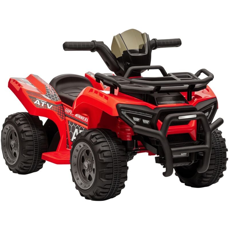 Homcom - Kinder Quad Elektro 6V Kinderquad mit Vorwärtsfunktion, Musik, Elektro-Quad für Kinder 1,5-3 Jahre Rot