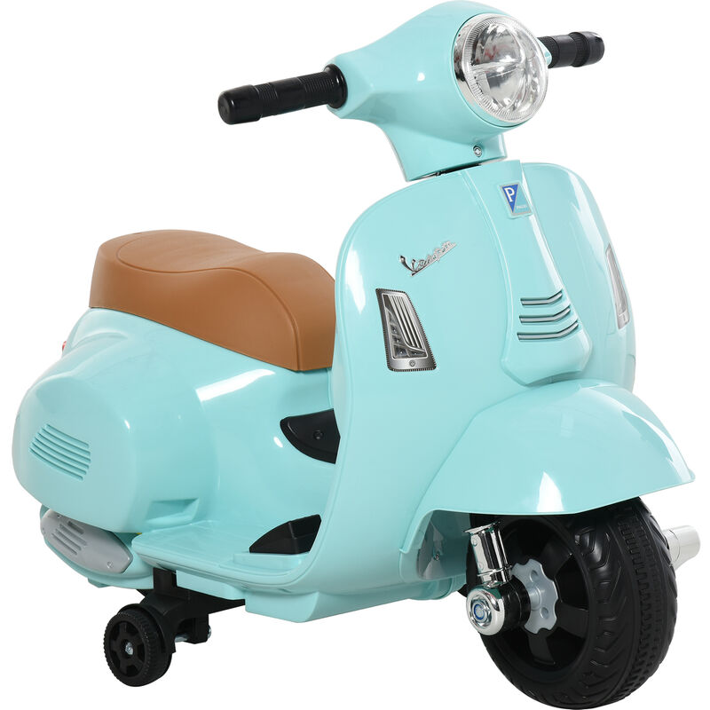 HOMCOM Elektro Kindermotorrad Vespa Elektromotorrad mit LED-Licht, Sound, Kinder Elektro Motorrad für Kinder von 18-36 Monate Grün