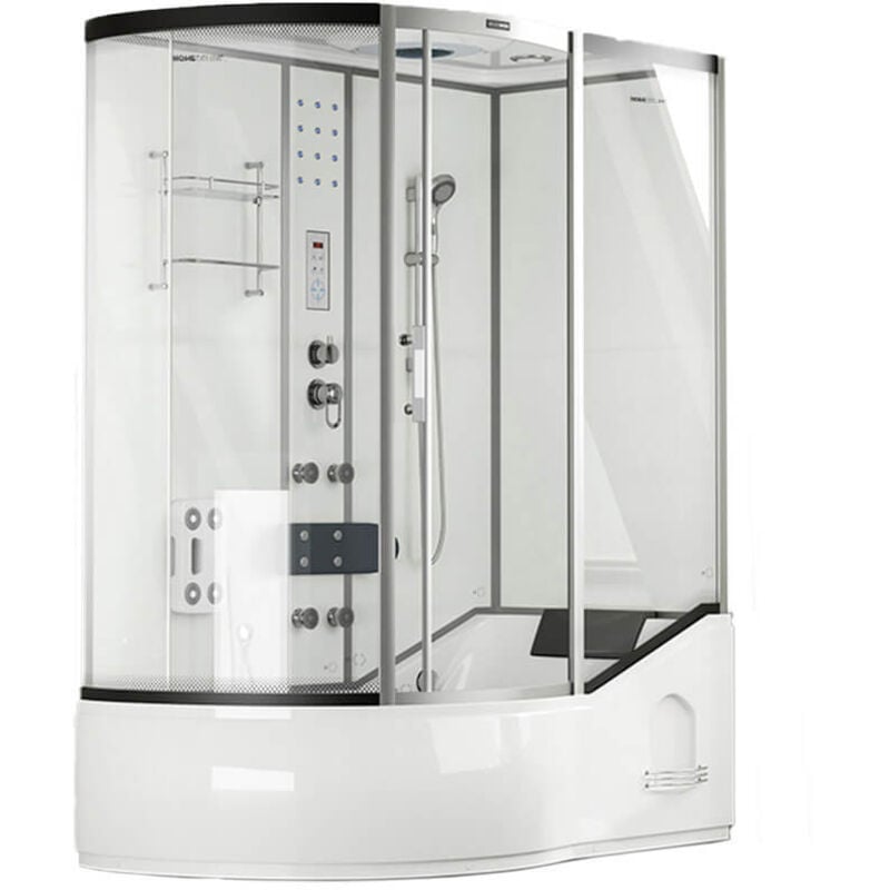 Duschkabine mit Badewanne allin 2IN1 - 170 x 90 Weiß Links Seitenauslage: Links, Farbe: Weiß Dusche Duschkabine Fertigdusche Duschabtrennung - Home