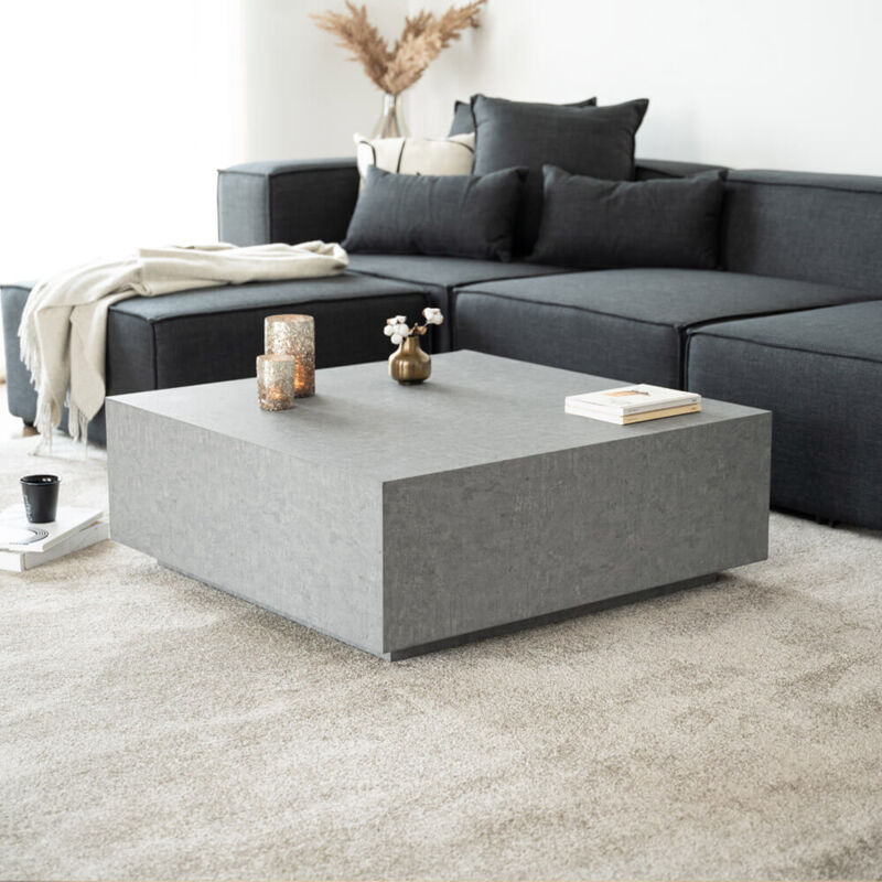 Couchtisch Marmor amiri xl Farbe: Grau, Größe: 95 x 35 x 95 cm Couchtisch Sofatisch Tisch Couchtisch-Marmor - Home Deluxe