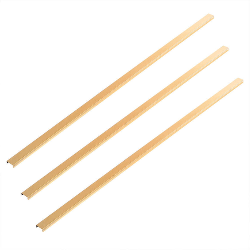Home Deluxe - Dekoleiste für Akustikpaneel 3er Set – Gold 110 cm Dekoleisten Gold, Edelstahl Dekoleisten, Wanddekoration Gold, Dekoleisten für