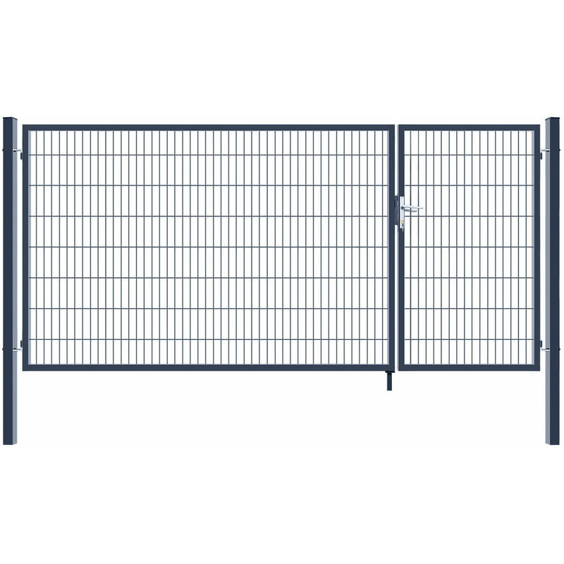 Doppelflügel Gartentor aditus Farbe: Anthrazit, Größe: 160 x 350 cm Gartentür Zauntor Pforte Hoftor - Home Deluxe