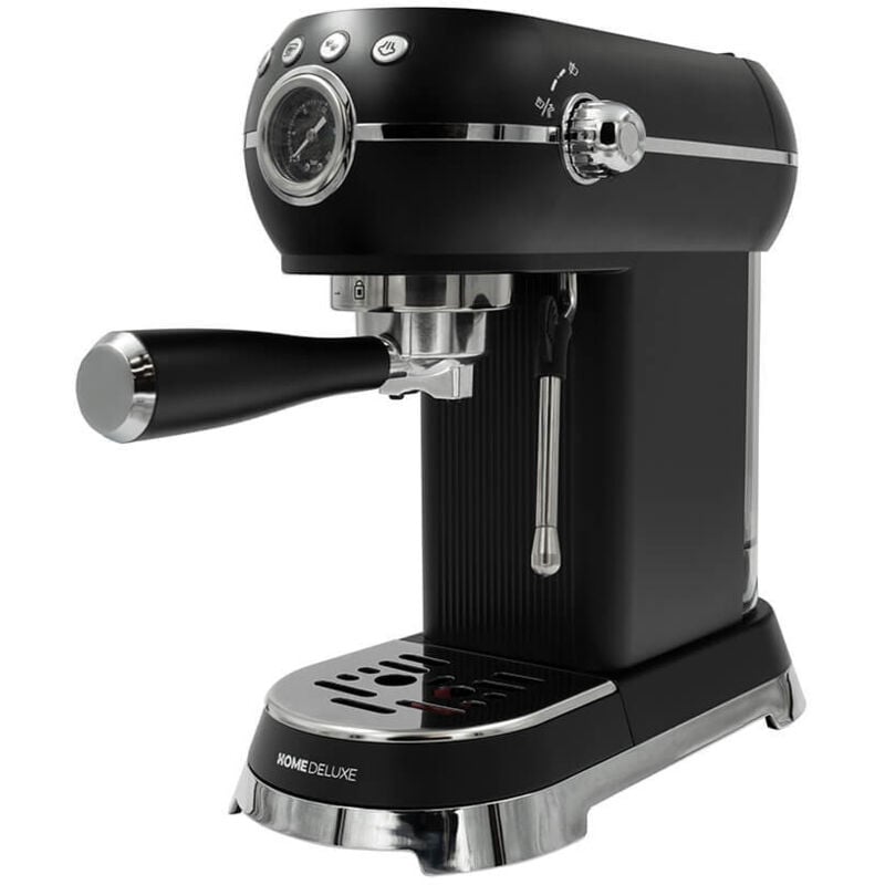 Home Deluxe - Espresso Siebträgermaschine exquisite - Matt Schwarz inkl. Milchdüse, Siebträgermaschine, Siebträger, Kaffeemaschine