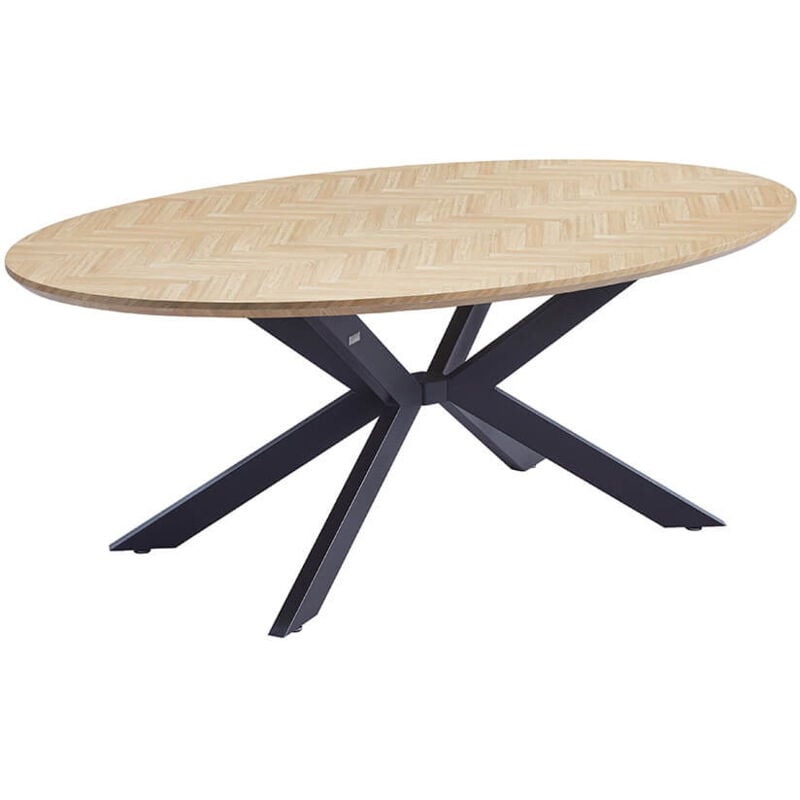 Esstisch Oval aventis inkl. Sternfuß - 200 x 120 cm Farbe: Fishbone Oak Tisch Esszimmertische Runder Esstisch - Home Deluxe
