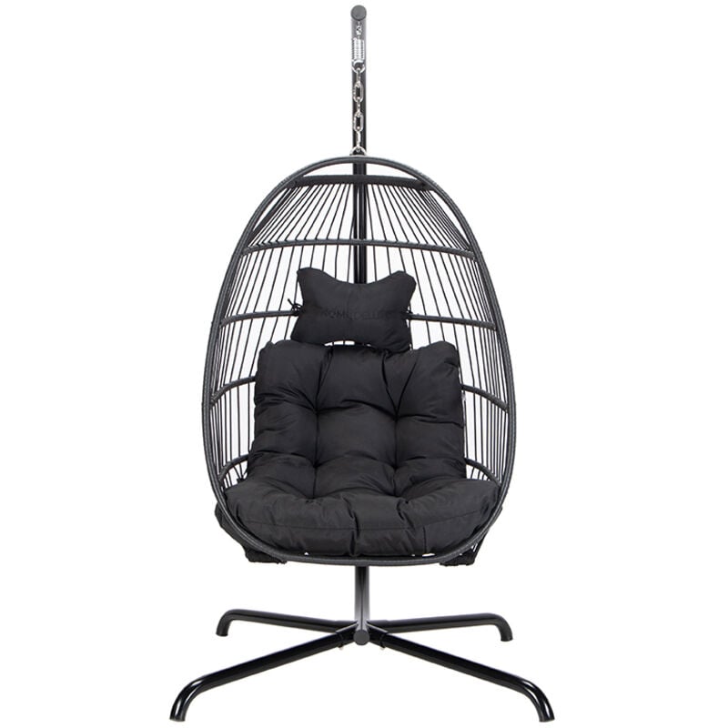 Hängesessel loma – 1 Sitzer Schwarz Hängesessel faltbarer Hängesessel Outdoor Hängesessel - Home Deluxe