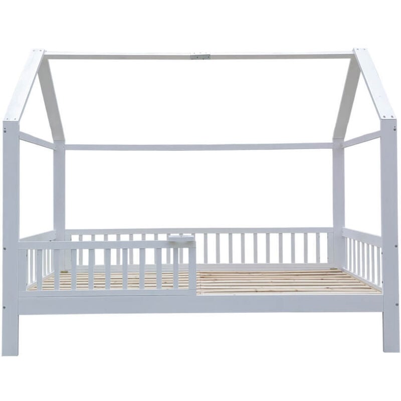 Home Deluxe - Kinderbett sternenland – 90 x 200 cm Weiß Farbe: Weiß, Ausstattung: Ohne Schublade Kinderbett Bett Rausfallschutz Kinderzimmer