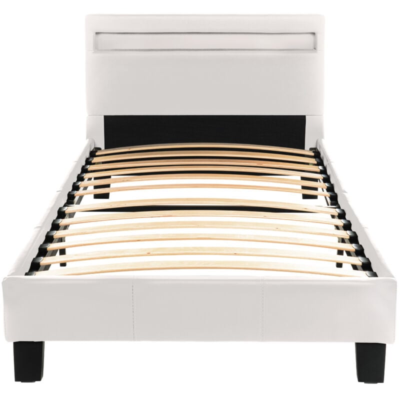 Home Deluxe - led Bett astro Farbe: Weiß, Größe: 90 x 200 cm led Polsterbett Bett Bettgestellt