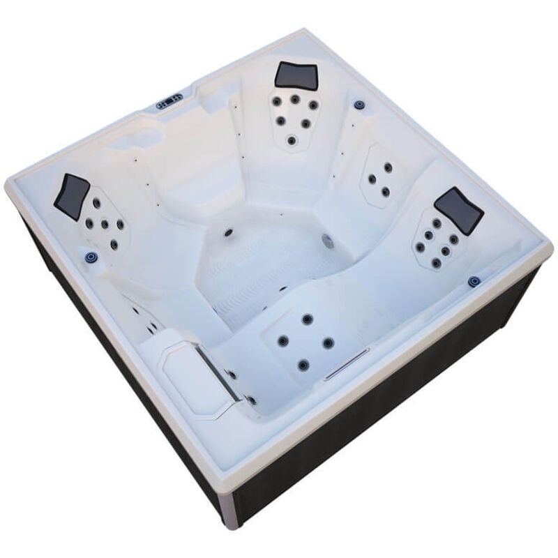 Outdoor Whirlpool stream big pure - 207 x 207 cm für 5 Personen Ausstattung: Pure Außen-Whirlpool Outdoorpool 34 Massagedüsen - Home Deluxe