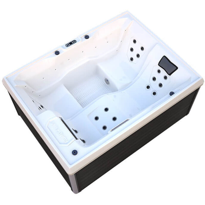 Outdoor Whirlpool stream pure 211 x 156 cm für 3 Personen Ausstattung: Pure Außen-Whirlpool Outdoorpool 24 Massagedüsen - Home Deluxe