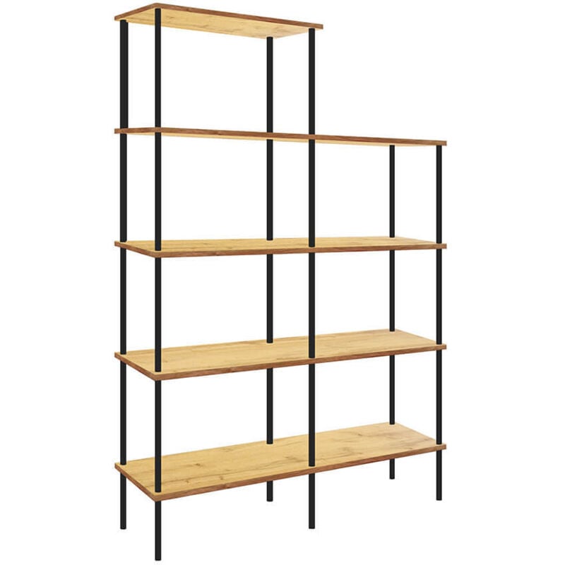 HOME DELUXE Regal INDU Oiled Oak 140 x 196 cm I Bücherregal, Standregal, Offenes Regal, Wohnzimmerregal Regalsystem Regal Bücherregal Wandregal