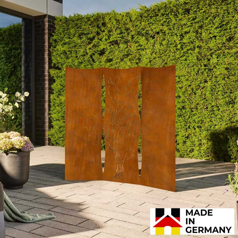 Home Deluxe - Sichtschutz treeflow - Made in Germany Sichtschutz Wand Garten Rost
