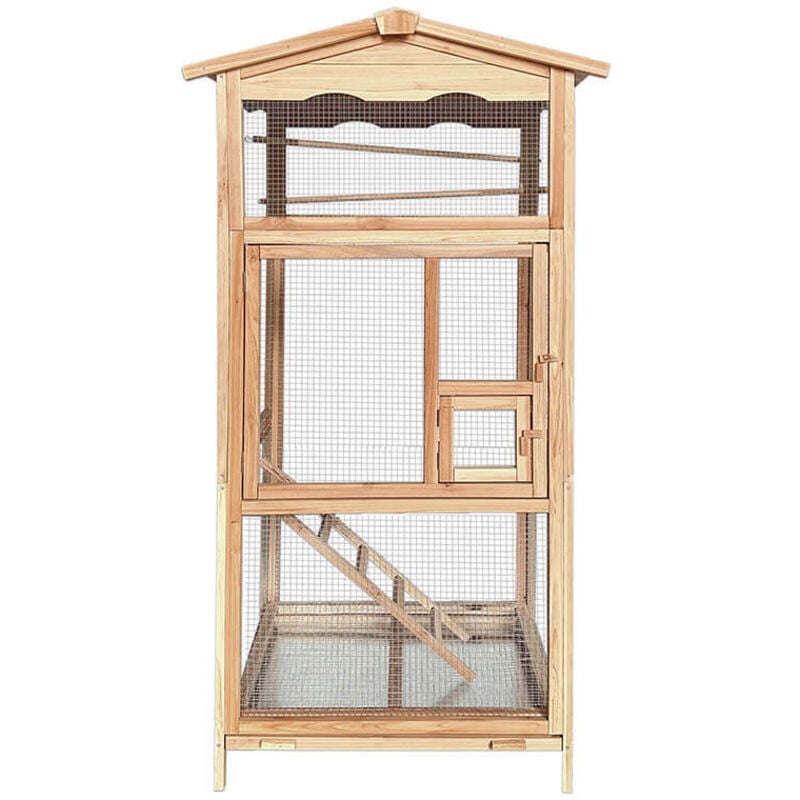 HOME DELUXE Vogelkäfig PICO – 89 x 176 cm Großer Holz-Vogelvoliere für Innen & Außen Vogelkäfig, Papageienkäfig, Wellensittichkäfig,
