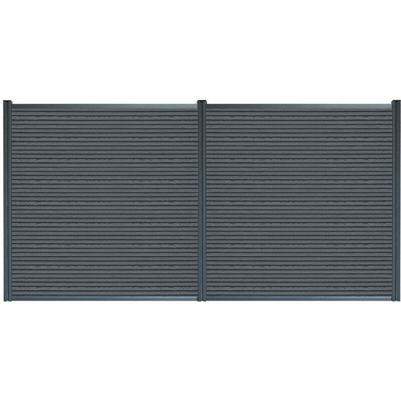 HOME DELUXE WPC Sichtschutzzaun CALLADO PREMIUM 2 x Element + 3 x Pfosten - Höhe: 185 cm Zaun, Sichtschutzzaun, Gartenzaun, Sichtschutz, Zaunelemente