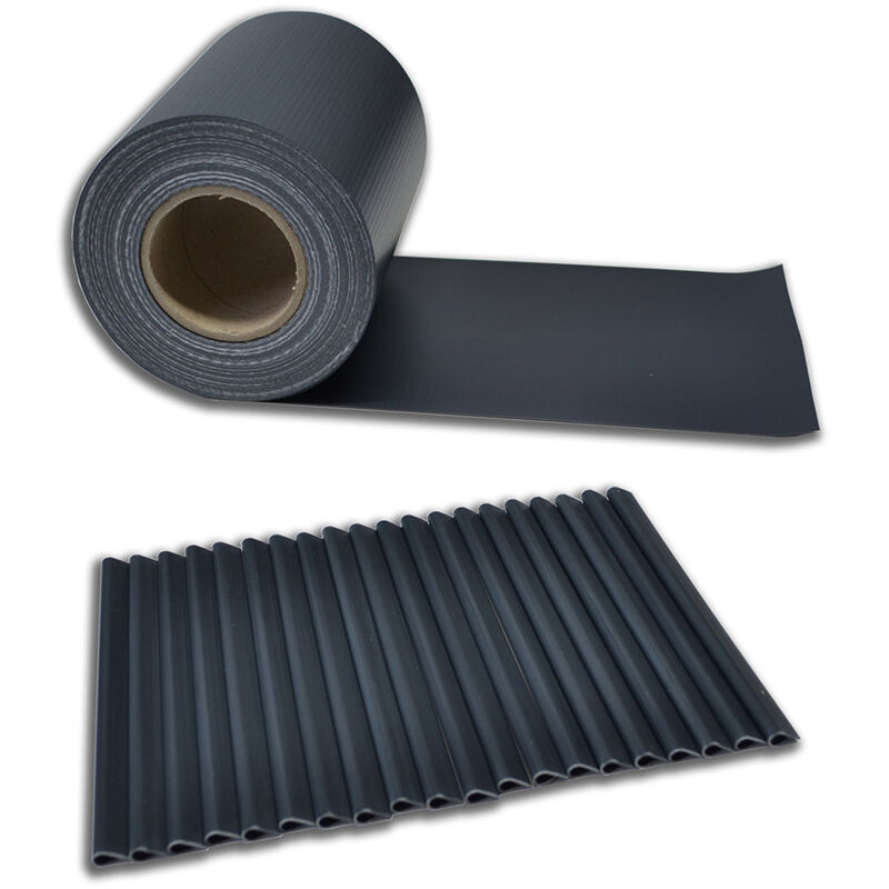 HOME DELUXE - PVC Sichtschutz Zaunfolie MATA - Dunkelgrau - 1 Rolle je 35 Meter Pvc Sichtschutz Doppelstabmattenzaun Folie