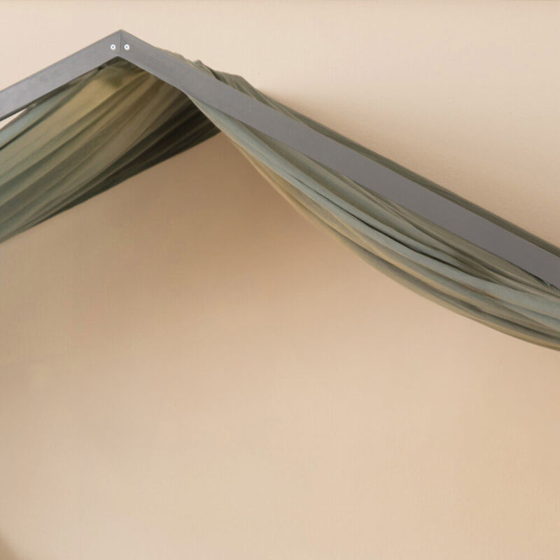 HOME DELUXE - Zweiteiliger Kinderbett Vorhang VELO - Farbe: Khaki, 120 x 370 cm, Blickdicht I Betthimmel Bettvorhang Gardine Vorhang Sichtschutz