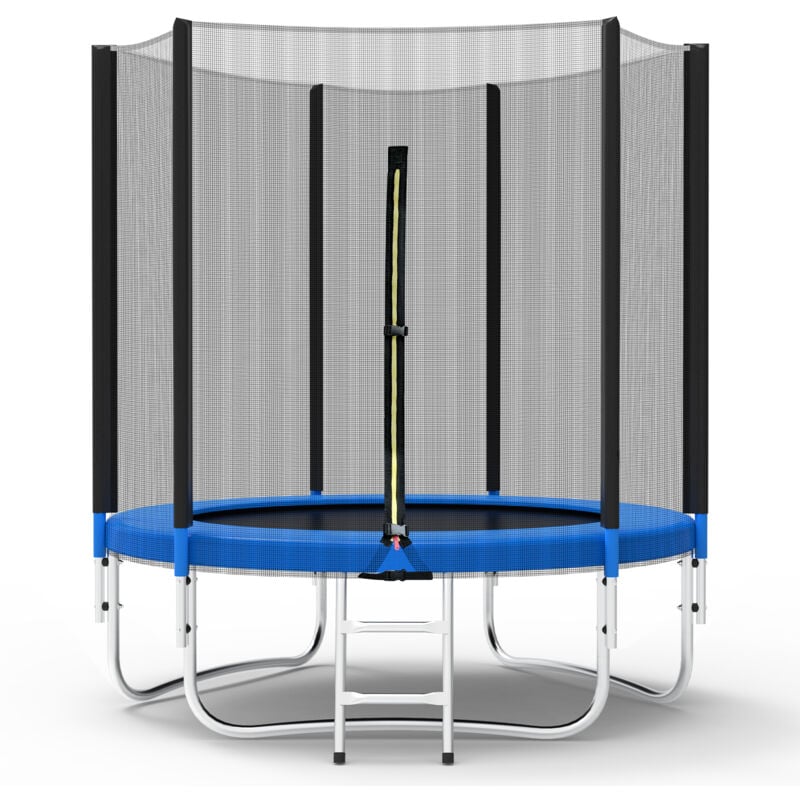 Trampolin ø 183/244/305/366cm Gartentrampolin mit Sicherheitsnetz, Trampolin mit Leiterkombination, UV-beständig wasserdichtes Outdoor-Trampolin für