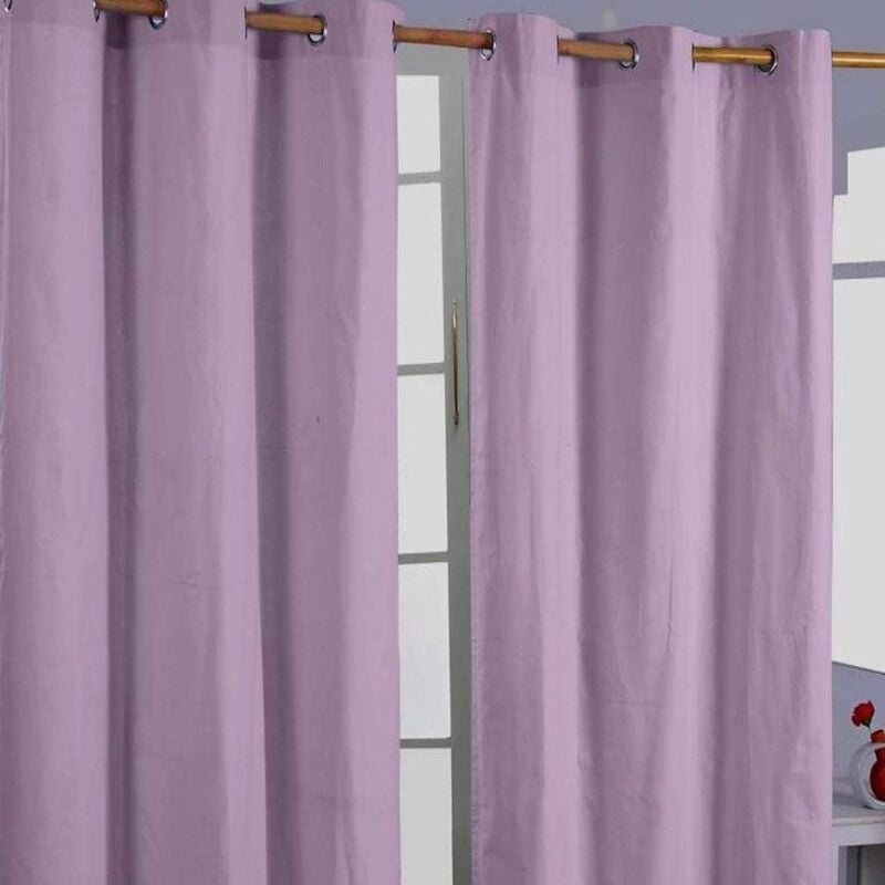 Gardinen unifarben mauve 2er Set 228 x 137 cm - Homescapes