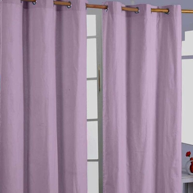 HOMESCAPES Gardinen unifarben mauve 2er Set 137 x 117 cm