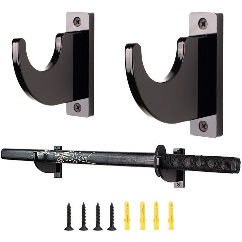 Horizontale Acryl-Wandhalterung für Katana und Samuraischwert (2er-Set) – mit 1 Haken