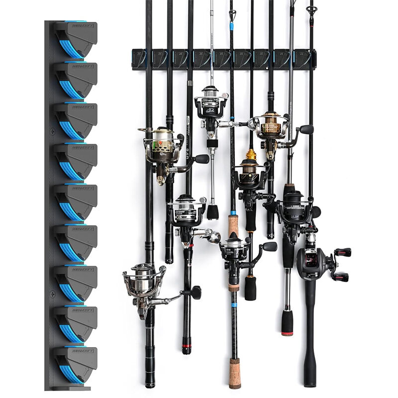 Horizontaler/Vertikaler Angelrutenhalter, Wandmontage-Angelrutenhalter, Deckenmontage für bis zu 9 Angelruten oder Kombi-Angelrutenhalter, geeignet