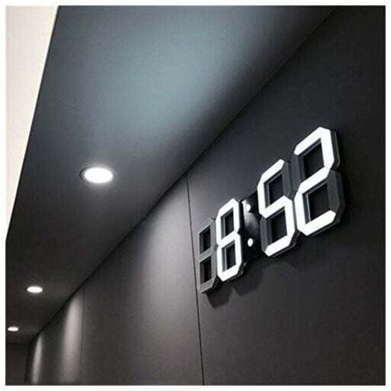3D-LED-Wanduhr, moderner digitaler Wecker für Zuhause, Küche, Büro, Nachttisch, Wanduhr, 24- oder 12-Stunden-Anzeige