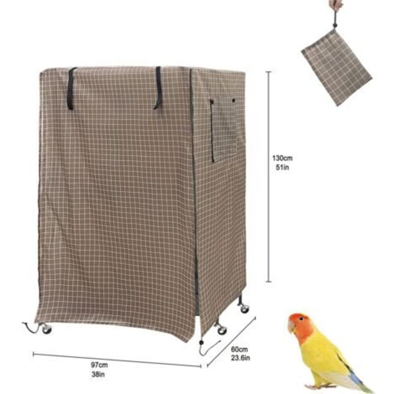 Vogelkäfig, waschbarer Vogelkäfig, wind- und staubdichte Abdeckung – 97 x 60 x 130 cm