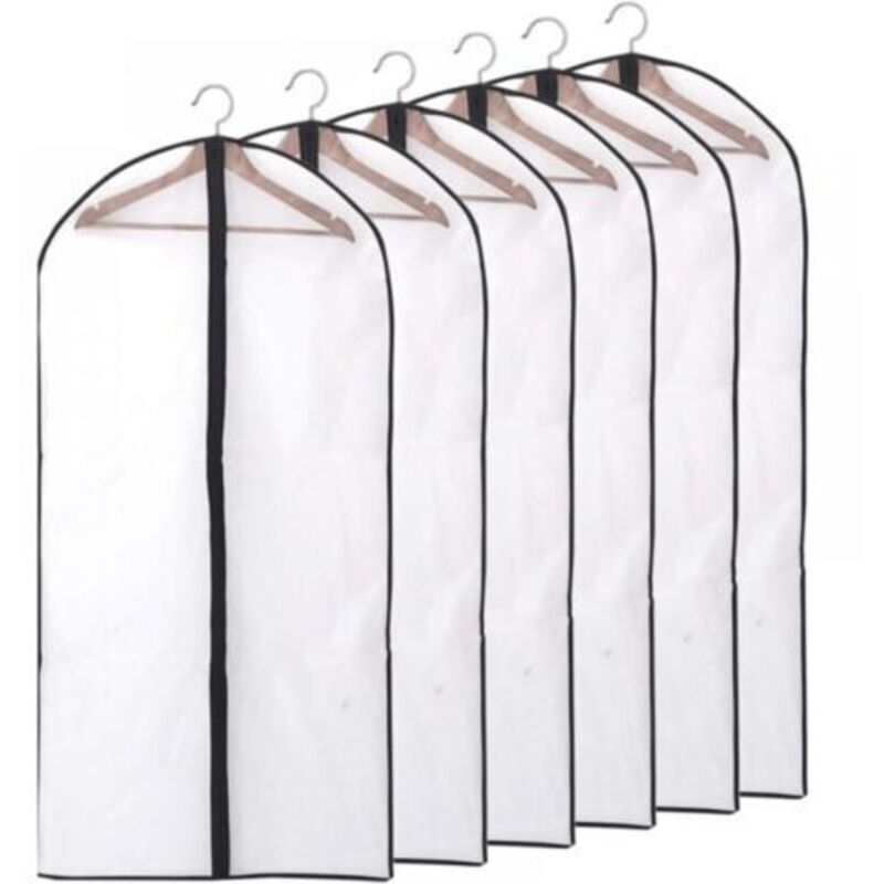 Protective clothing cover, dustproof, waterproof, anti-mite and anti-humidity, 6 pieces 60 140 cm (black)