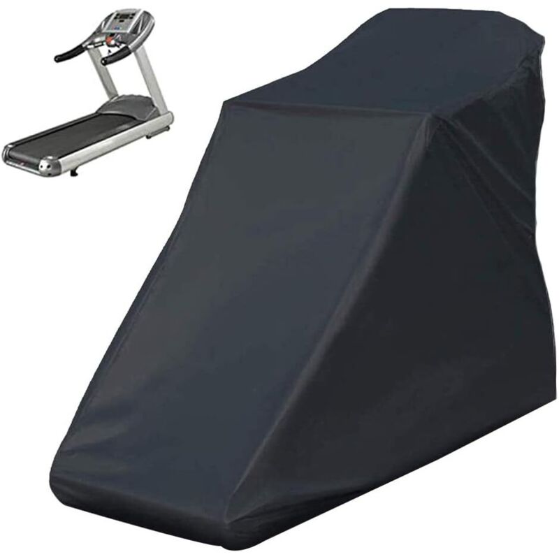 Nicht faltbare Laufbandabdeckung, Laufband-Schutzhülle mit Kordelzug für drinnen und draußen (Schwarz, 78' x 37' x 59')
