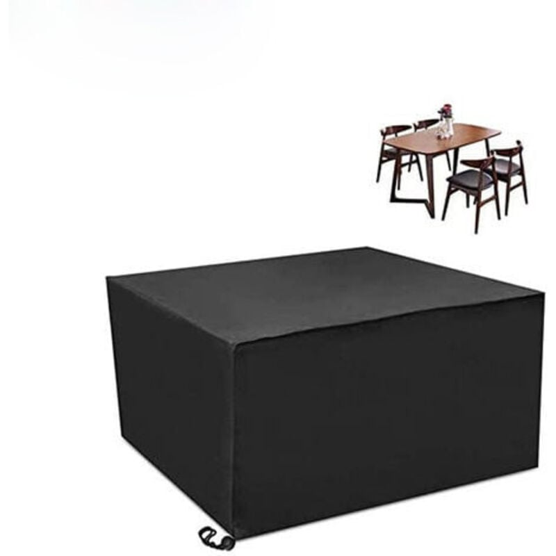 Gartenmöbel-Abdeckung, große Schutzhülle für quadratische Gartenmöbel 120x120x74cm Schwarz